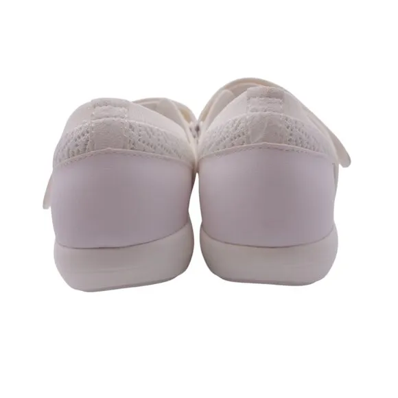 NWOB Alegria Dinamo Mary Jane Flats Sz 13 White Lightweight Slip Resistant