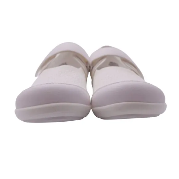 NWOB Alegria Dinamo Mary Jane Flats Sz 13 White Lightweight Slip Resistant