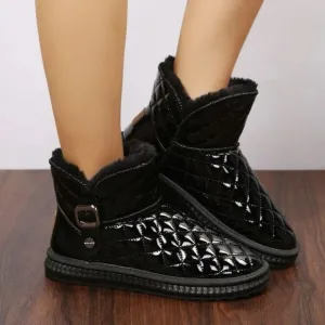 NWOB 🔥Buckle Decor Quilted Thermal Lined Boots🔥