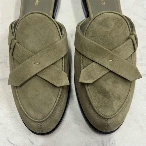 NWOB Frame Denim Olive Green Women's Suede Loafers Size 37/7