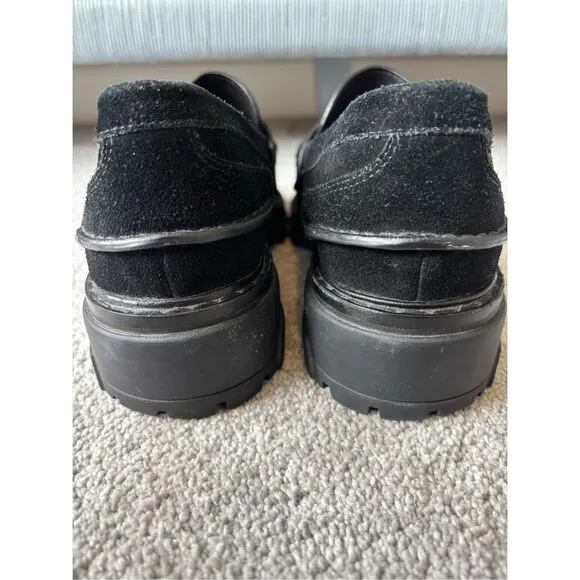 NWOB Rag &amp; Bone Shiloh 2.0 Loafers Lug Sole Black Suede Womens $425 Sz 9/39.5
