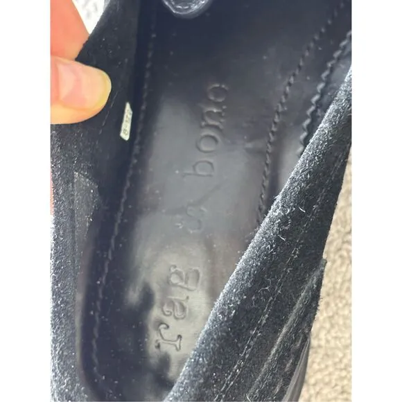NWOB Rag &amp; Bone Shiloh 2.0 Loafers Lug Sole Black Suede Womens $425 Sz 9/39.5