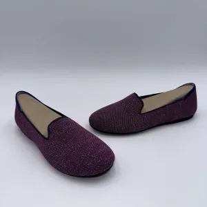 NWOB Rothy’s Kids Loafer Mulberry Glitter Round Toe Flats Size 4