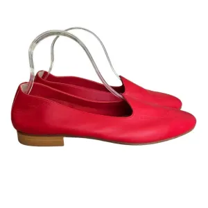 NWOB Scarpa Rossa Made in Italy Red Leather Slip On Loafers - 39.5