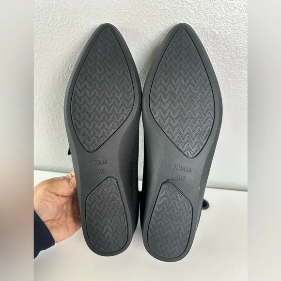 NWOB** Vivaia Lightweight Pointed-Toe Mary-Jane Flats Washable Black Size 40.5