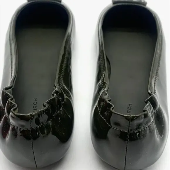 NWOB with dust bag TORY BURCH Minnie Travel Ballet Flats Patent Leather-Size 7.5
