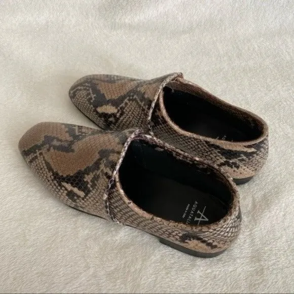 NWOT Aquatalia Revy Soft Nappa Flat Snake-Print Loafers Size 6.5