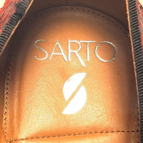 NWOT FRANCO SARTO A-tivoli Red Snakeskin Loafers