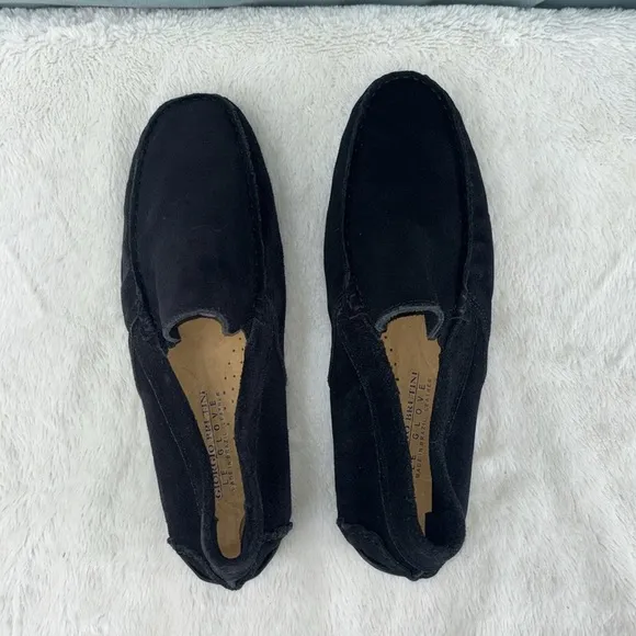 NWOT Giorgio Brutini Private Collection Black Suede Loafers Slip on Size 9.5