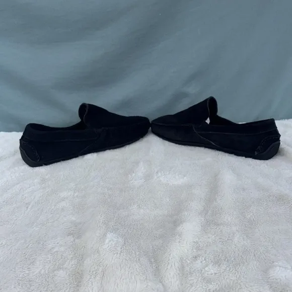 NWOT Giorgio Brutini Private Collection Black Suede Loafers Slip on Size 9.5