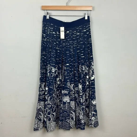 NWT Anthropologie Haven Pleated Knit Midi Skirt Sz M