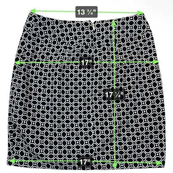 NWT BANANA REPUBLIC Women’s Black White Print Simple Chic Mini Pencil Skirt XS 0