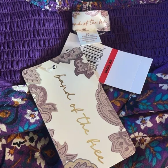 NWT Band of the Free Coraline Dress In Purple Ivory Size XS