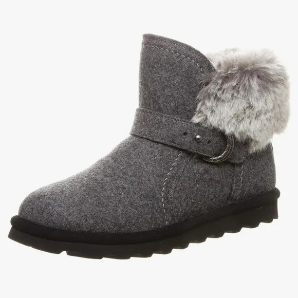 NWT BEARPAW Koko Cold-Weather Boots Gray Wool 9M 5&quot; Shaft #1186