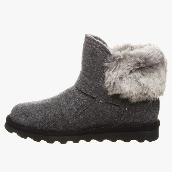 NWT BEARPAW Koko Cold-Weather Boots Gray Wool 9M 5&quot; Shaft #1186