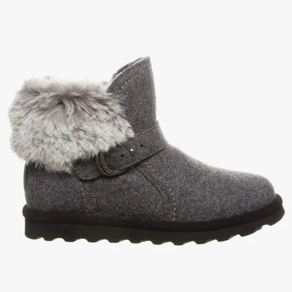 NWT BEARPAW Koko Cold-Weather Boots Gray Wool 9M 5&quot; Shaft #1186