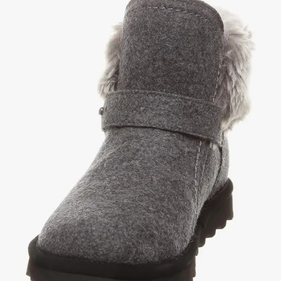 NWT BEARPAW Koko Cold-Weather Boots Gray Wool 9M 5&quot; Shaft #1186
