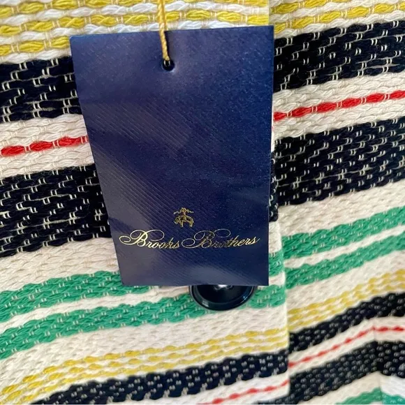 NWT Brooks Brothers Cotton Striped Woven Button Tailored Jacket Office R…
