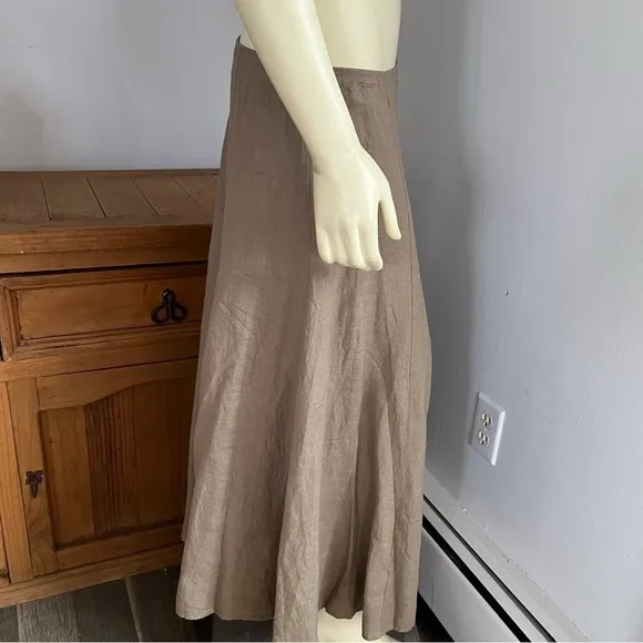 NWT Eileen Fisher Women’s A-Line Handkerchief Linen Skirt Driftwood Brown S