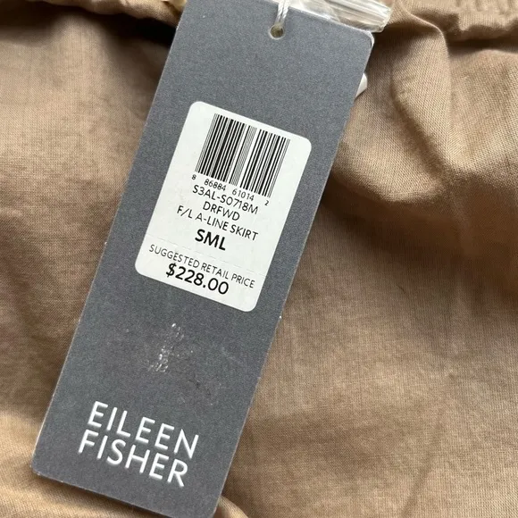 NWT Eileen Fisher Women’s A-Line Handkerchief Linen Skirt Driftwood Brown S