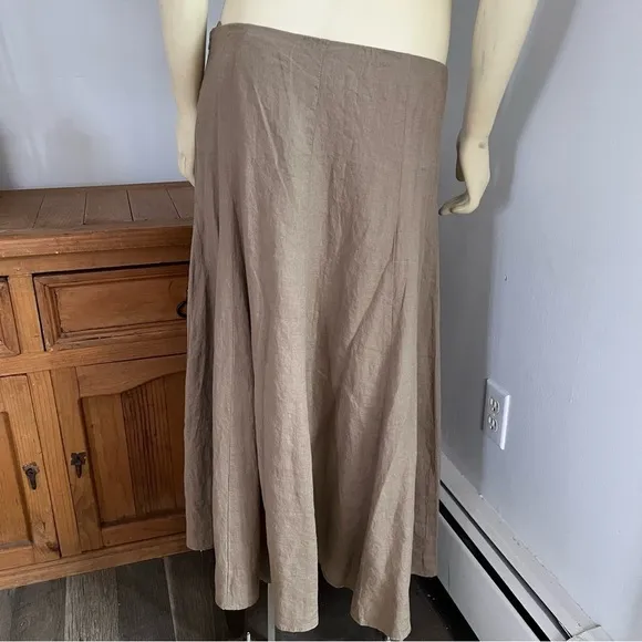 NWT Eileen Fisher Women’s A-Line Handkerchief Linen Skirt Driftwood Brown S