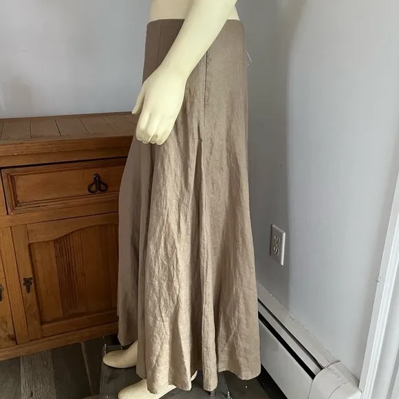 NWT Eileen Fisher Women’s A-Line Handkerchief Linen Skirt Driftwood Brown S