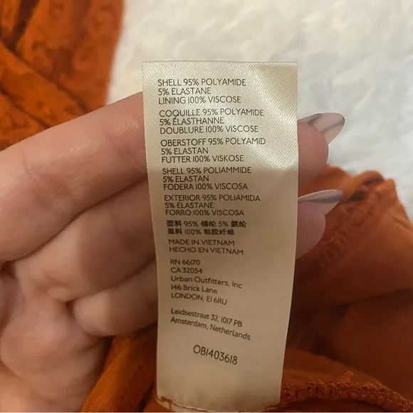 NWT Free People bohemian Pearl Lace Faux Wrap Spanish Chestnut Brown Large