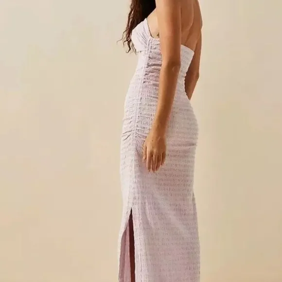 NWT Free People Brandie Midi Strapless Tube Bodycon Dress‎ Iris Purple Size XS