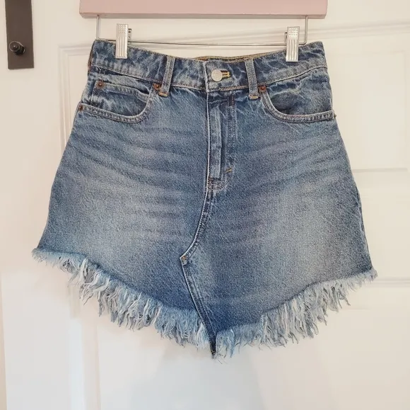 Nwt Free People raw fringe hem mini skirt