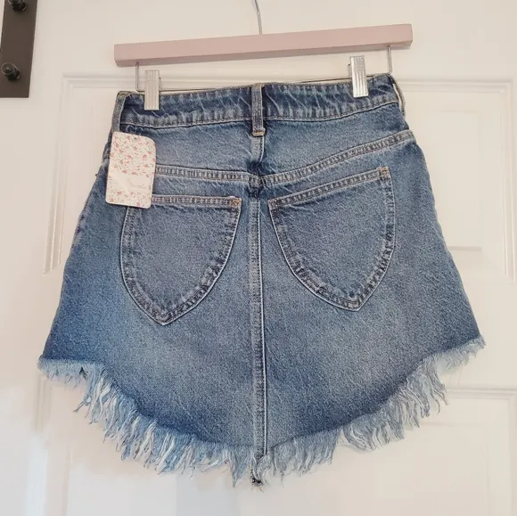 Nwt Free People raw fringe hem mini skirt