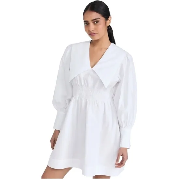 NWT GANNI Poplin Collar Dress