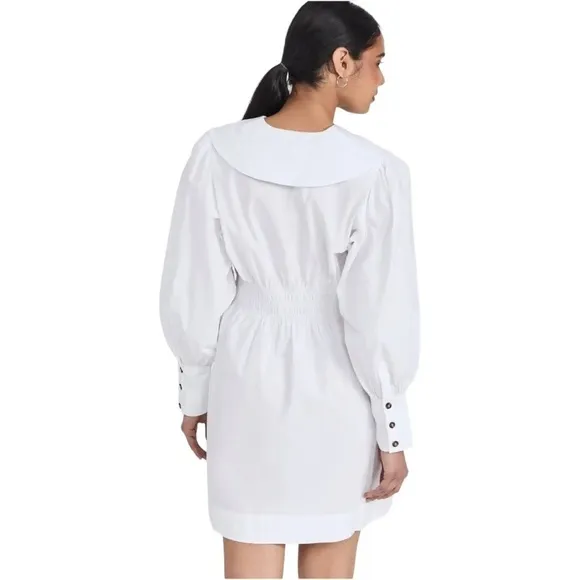NWT GANNI Poplin Collar Dress