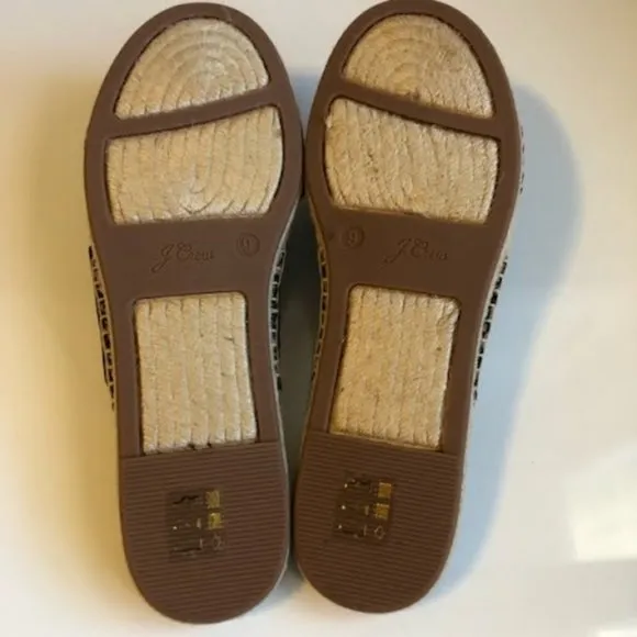 NWT J. CREW Twisted-Knot Espadrille Sandals Pepper Leopard Canvas SZ 9 &amp; 9.5