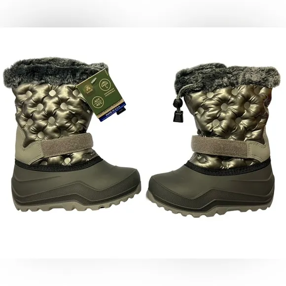 NWT Kamik Girl's Penny 3 Silver Waterproof Insulated Winter/Snow Boots Size 10