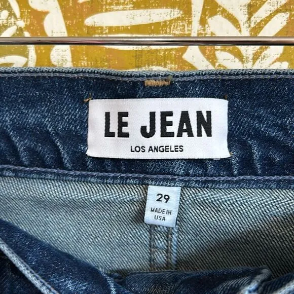 NWT LE JEAN Stella Dark Wash High Rise Split Hem Flare Jeans $278 size 29