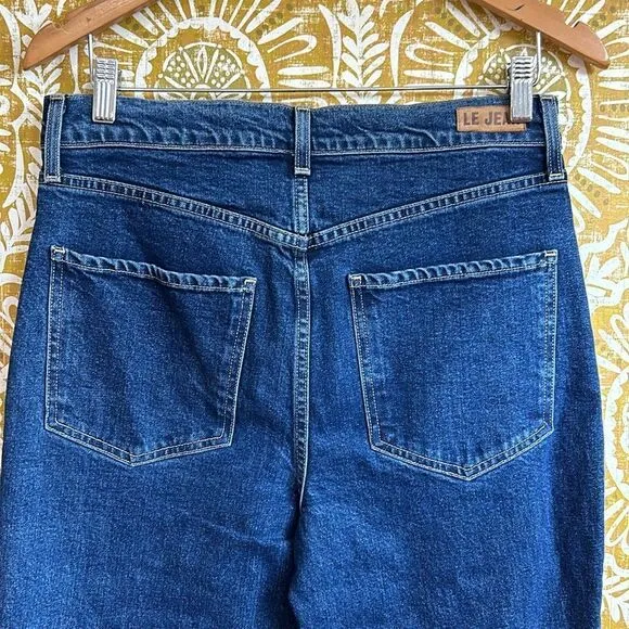 NWT LE JEAN Stella Dark Wash High Rise Split Hem Flare Jeans $278 size 29