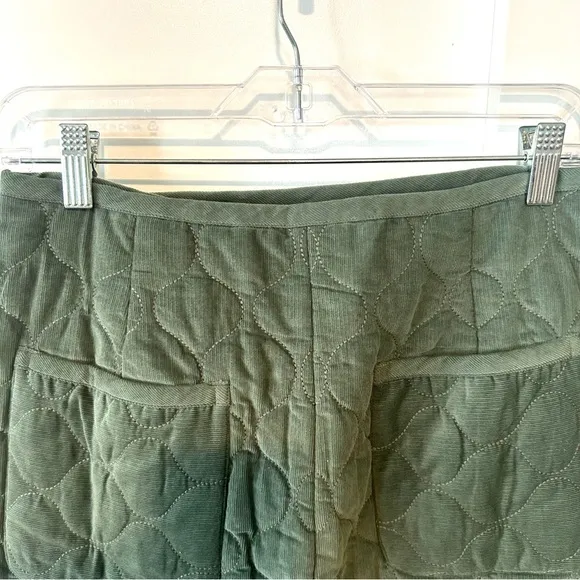 NWT Madewell Women's Simply Sage Corduroy Quilted Mini Skirt in Size 8