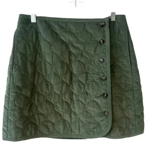 NWT Madewell Women's Simply Sage Corduroy Quilted Mini Skirt in Size 8