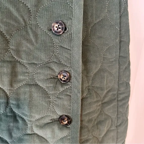NWT Madewell Women's Simply Sage Corduroy Quilted Mini Skirt in Size 8