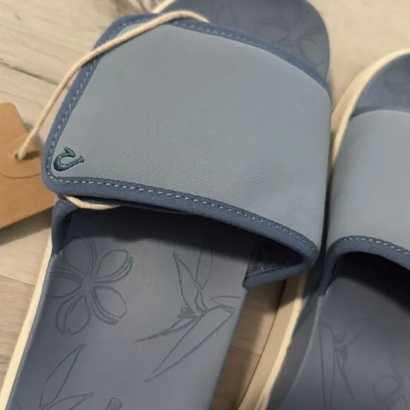 NWT- Olukai- NU’A ‘OLA- SEA ICE blue- slides- women’s size 10