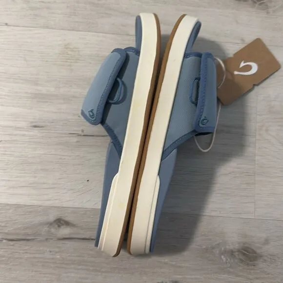 NWT- Olukai- NU’A ‘OLA- SEA ICE blue- slides- women’s size 10