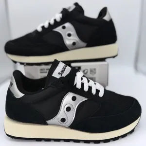 NWT Saucony Jazz Vintage Classic Sneakers Black White Silver Original Runners