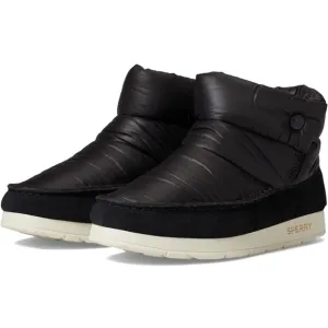 NWT SPERRY Womens's Black Puffer Ankle Moc-Sider Bootie Sz 8 1/2