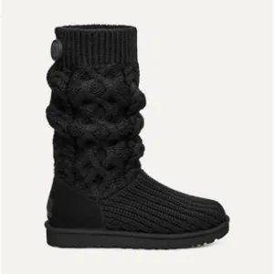 NWT Ugg Womens Classic Cardi Cabled Knit Black Boots Size 5M