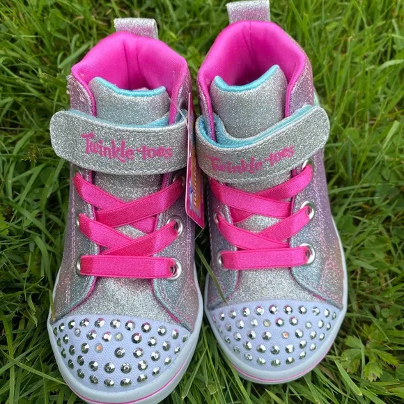 NWT/NIB Skechers Toddler Twinkle Toes Twi-Lites Starry Gem High-Top Sneakers(5)