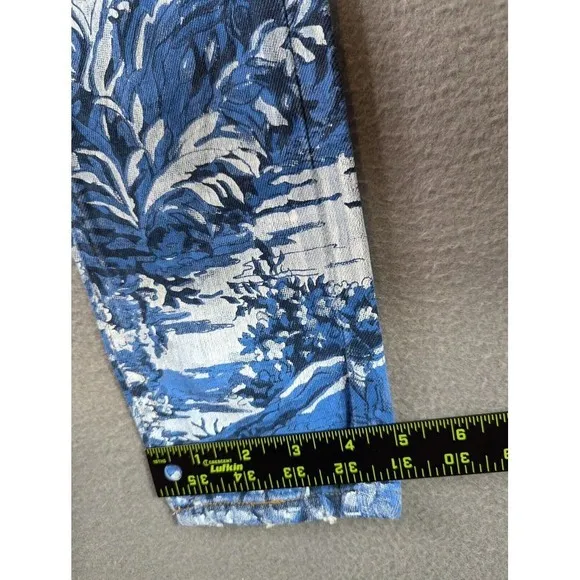 Off White Tapestry Denim Main Label Skinny Jeans Artsy Pants Blue Womens Size 26