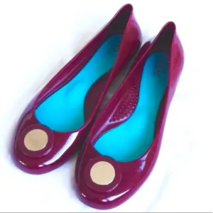 Oka-B Mary Ballet Flat in Port / Burgundy Sz 10