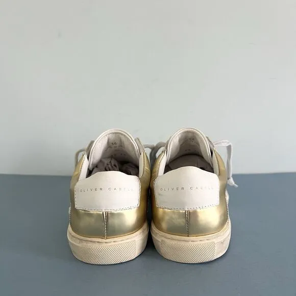 Oliver Cabell Low 1 Bondi Silver Glitter Distressed Fashion Sneakers