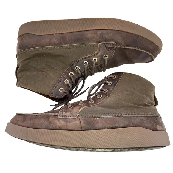 OluKai Molina Boots Mens Size 14 Durable Leather Water Resistance Tan Brown
