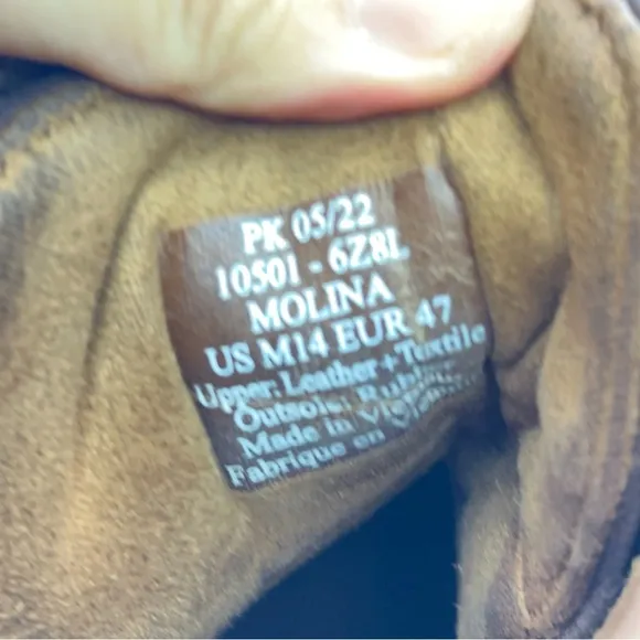 OluKai Molina Boots Mens Size 14 Durable Leather Water Resistance Tan Brown